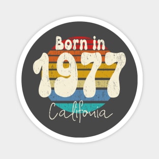 Born in 1977 california vintage retro sunset distressed Magnet